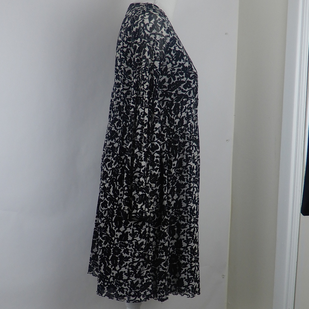 BCBGMAXAZRIA Transparent Long Sleeve Black Dress - Picture 4 of 8